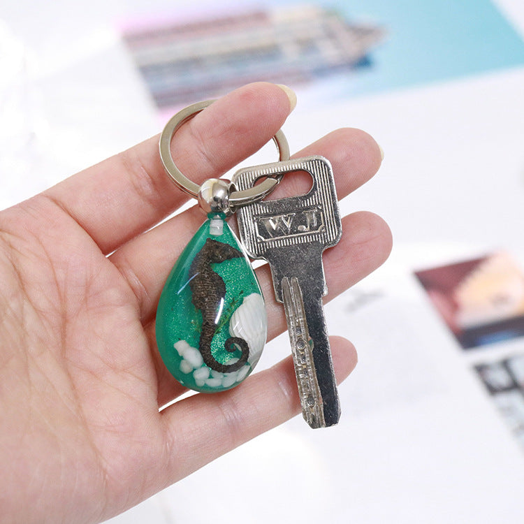 Wholesale seahorse marine keychain  marine creative jewelry